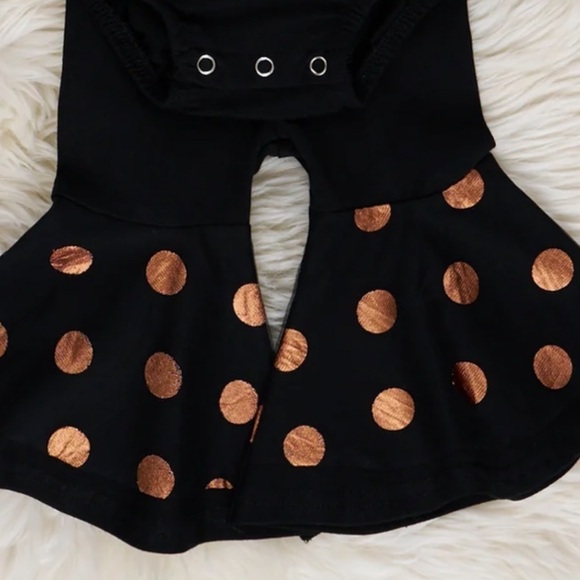 Marie Nicole Halloween Boo Black Silver Orange Tulle Long Sleeve Onesie and Pant - Picture 4 of 4